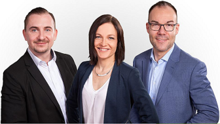 Das Beraterteam der Finanzkompass GmbH mit Claudia Liebmann, André Brumme und Marcus Aßmann